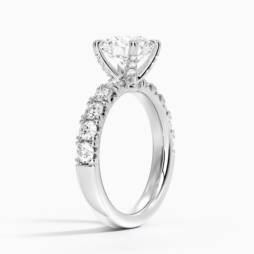 Luxe French Pave Diamond Engagement Ring