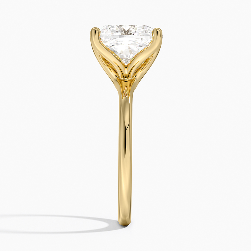 18K Yellow Gold Fleur Solitaire Ring