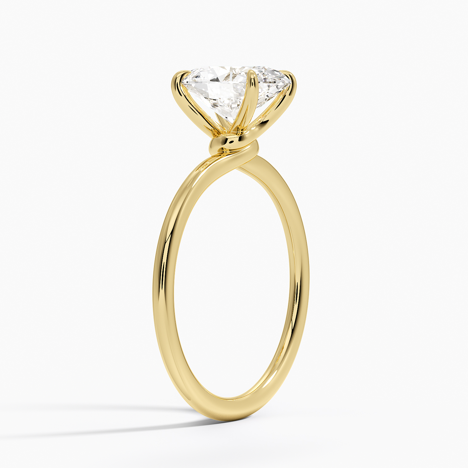 18K Yellow Gold Entwined Solitaire Ring