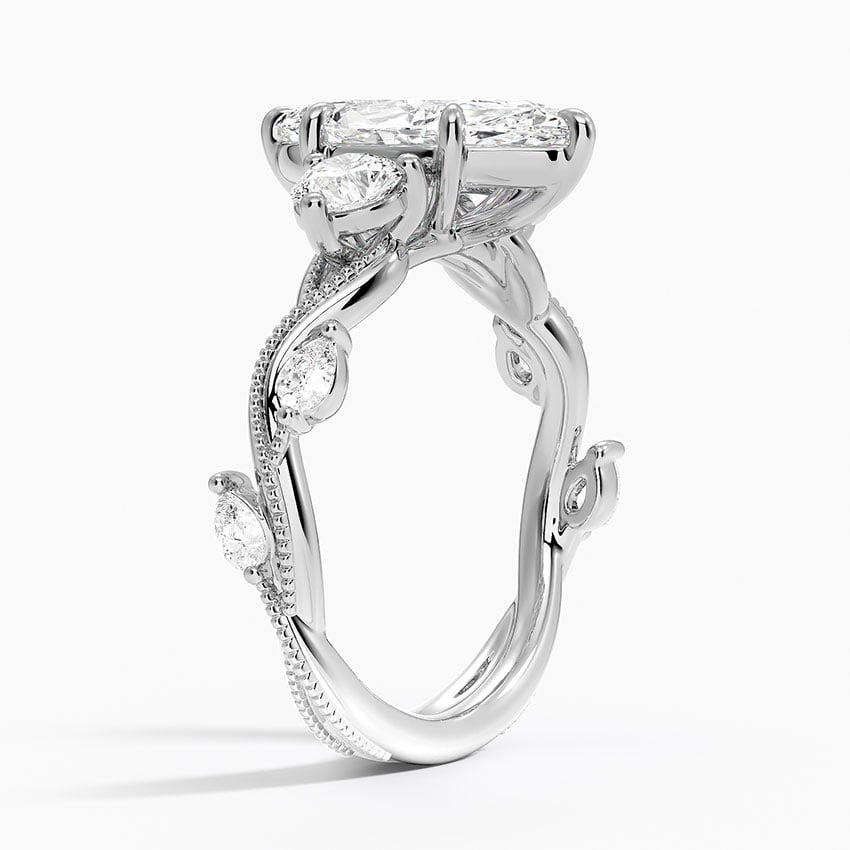 Platinum Vintage Secret Garden Three Stone Diamond Ring