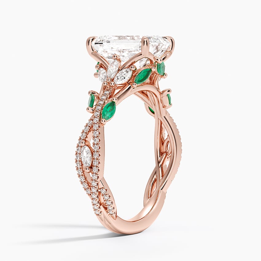 Luxe Secret Garden Lab Emerald and Diamond Ring