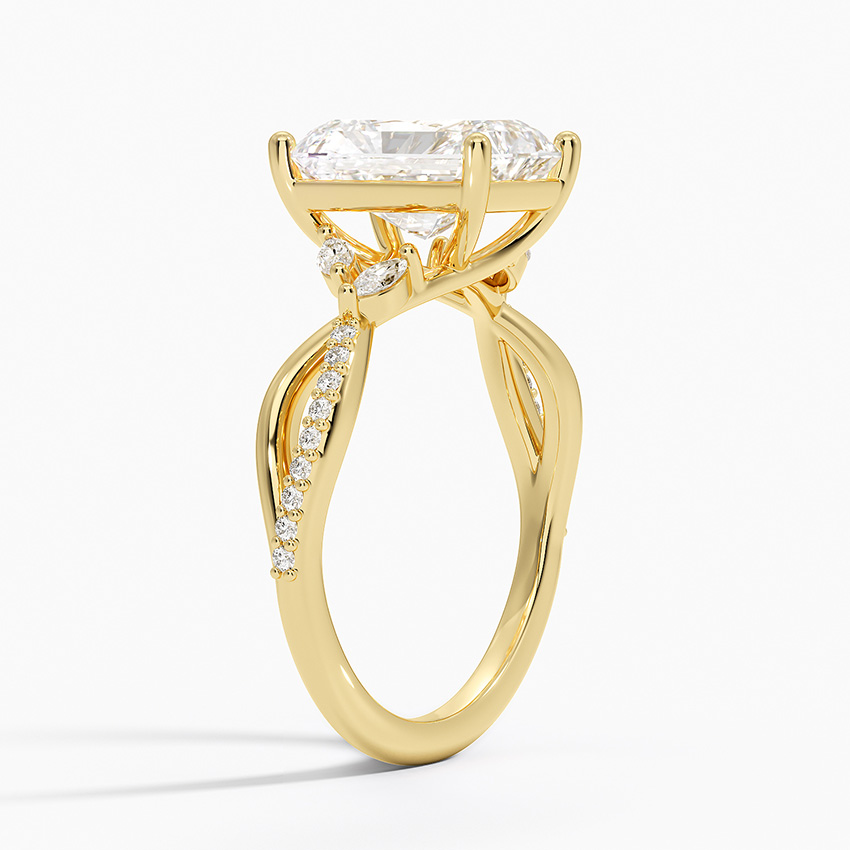18K Yellow Gold Petite Twisted Willow Diamond Ring