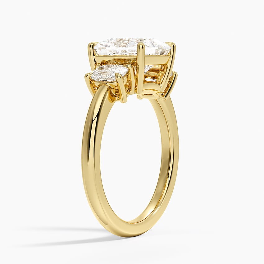 Faye Elongated Cushion Three Stone Diamond Ring