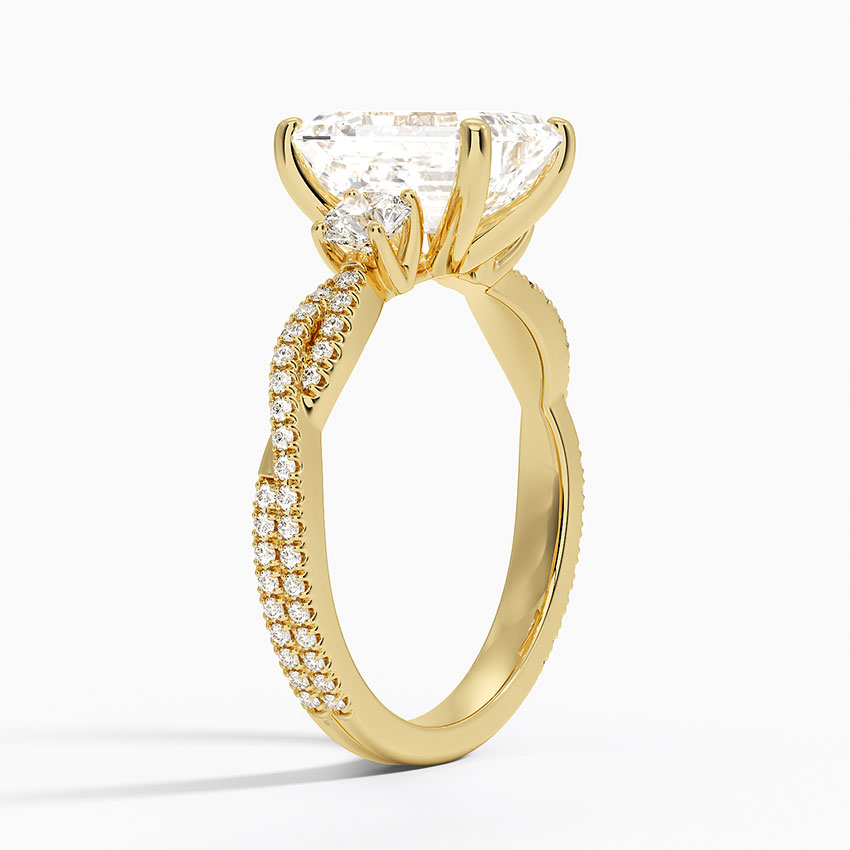 Luxe Three Stone Petite Twisted Vine Diamond Ring