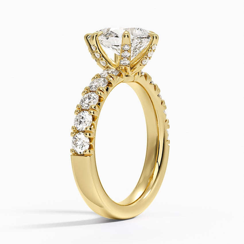 18K Yellow Gold Ellora Half Coverage Diamond Ring