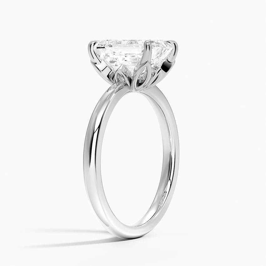 Platinum Petal 2mm Solitaire Ring