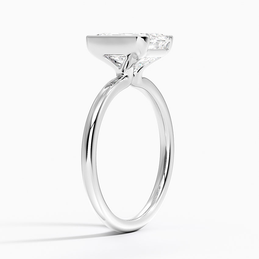 18K White Gold Annika Half Bezel Solitaire Ring