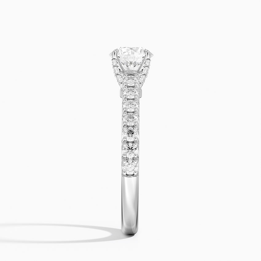 Lab Grown Sapphire Sienna Half Coverage Hidden Accents Lab Diamond Ring (1/2 ct. tw.) in Platinum