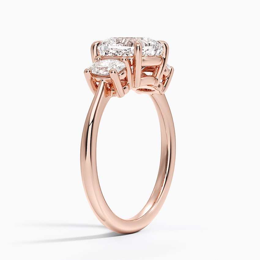 14K Rose Gold Oval-Cut Three Stone Diamond Ring (1/2 ct. tw.)