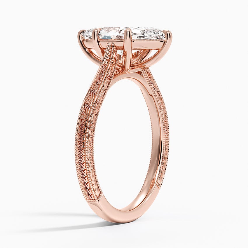 14K Rose Gold Elsie Engraved Ring