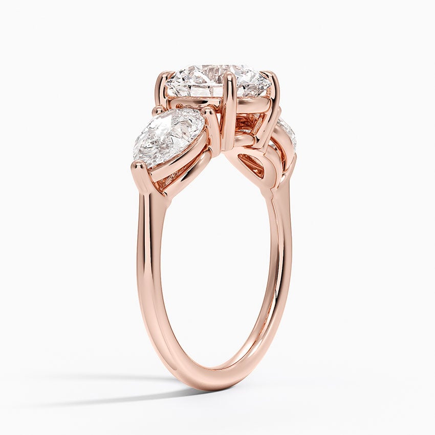 14K Rose Gold Luxe Opera Three Stone Diamond Ring (1 1/3 ct. tw.)