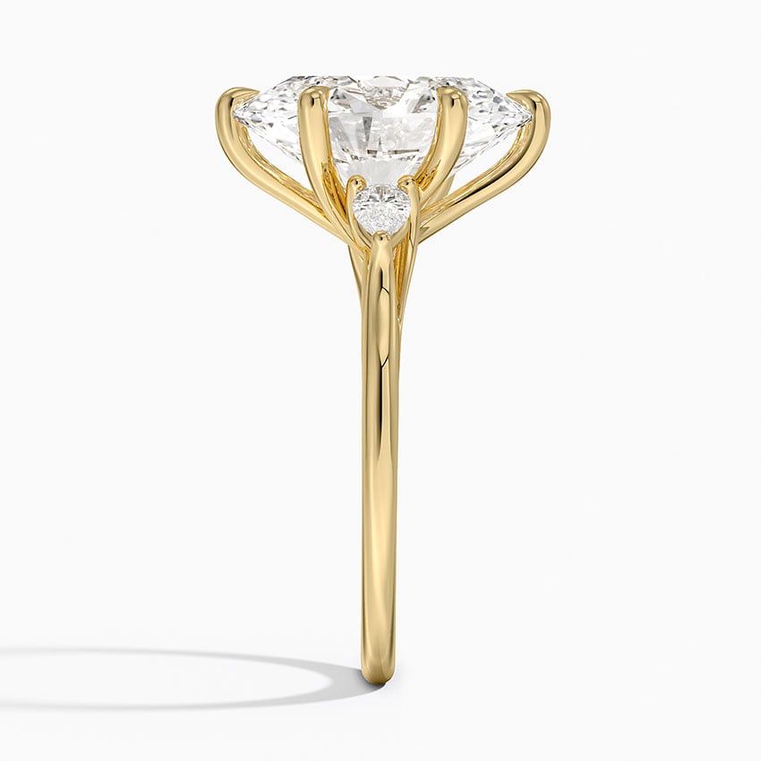18K Yellow Gold Delilah Three Stone Pear Diamond Ring (1/5 ct. tw.)