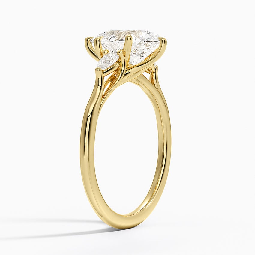 Delilah Three Stone Pear Diamond Ring