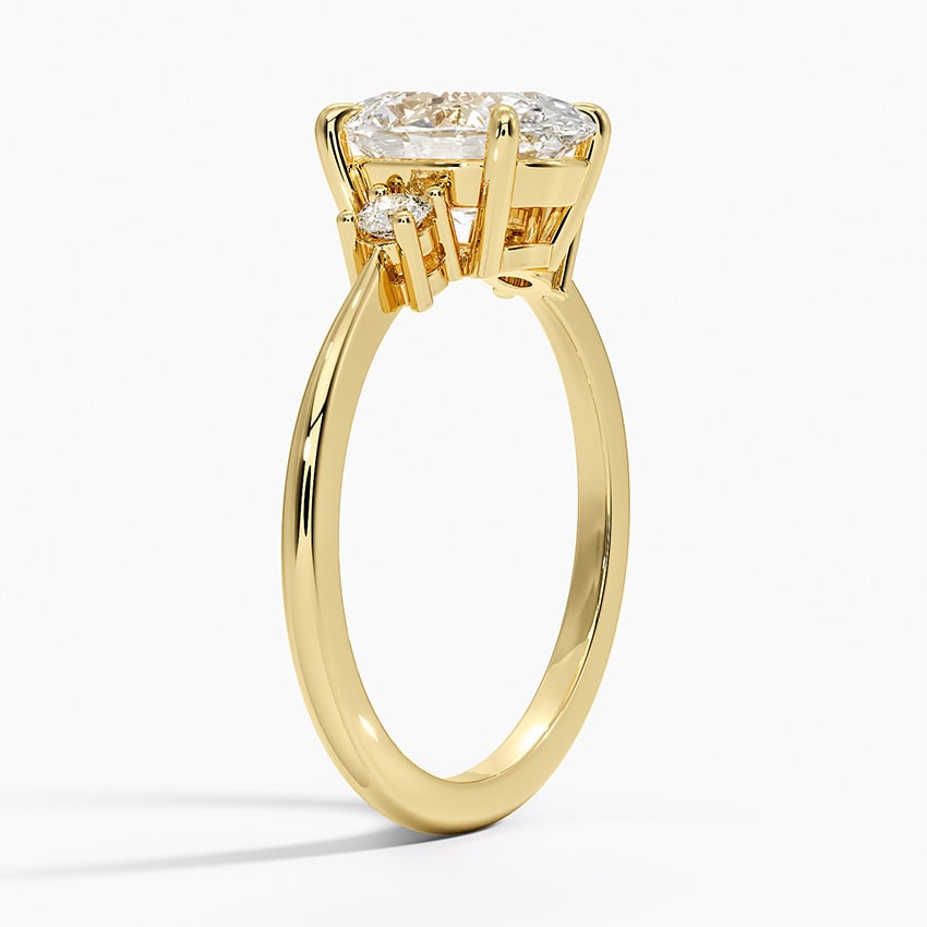 18K Yellow Gold Petite Selene Three Stone Diamond Ring (1/10 ct. tw.)