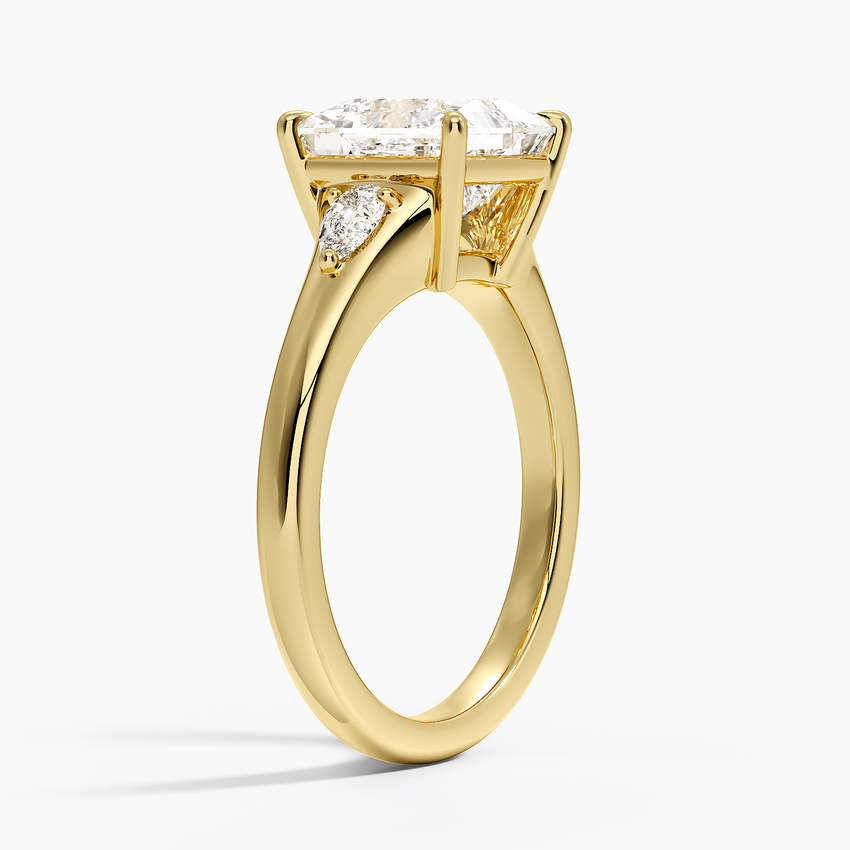 18K Yellow Gold Aria Three Stone Signet Diamond Ring (1/4 ct. tw.)