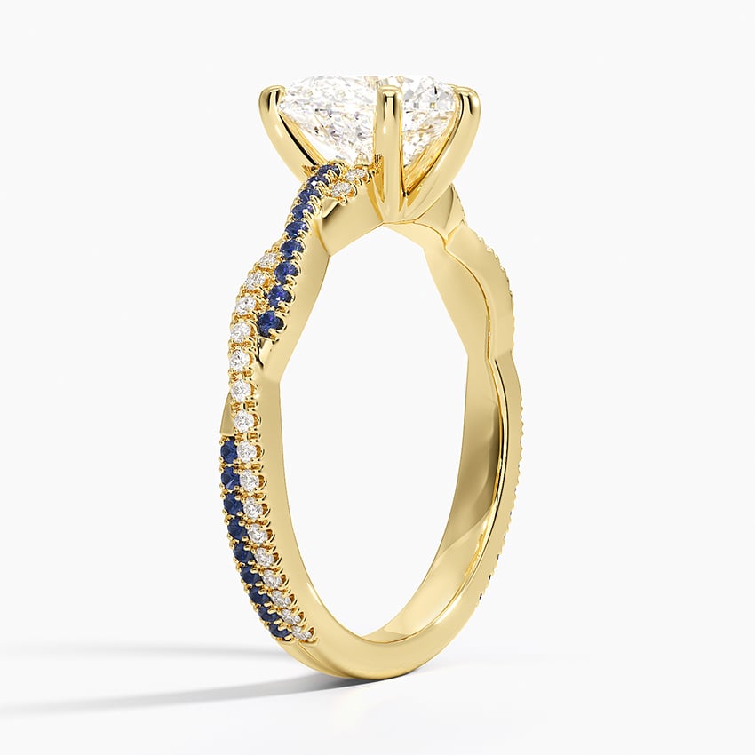 18K Yellow Gold Petite Luxe Twisted Vine Sapphire and Diamond Ring (1/8 ct. tw.)