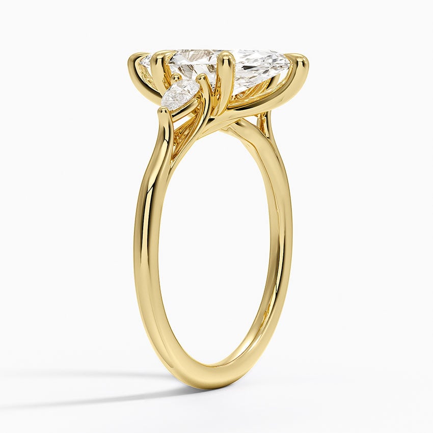 Delilah Three Stone Pear Diamond Ring