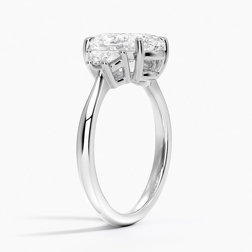 Half Moon Three Stone Diamond Ring (1/4 ct. tw.) in 18K White Gold