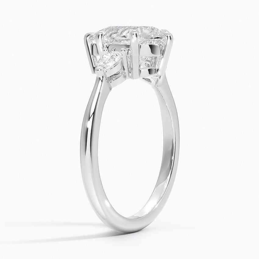 18K White Gold Petite Opera Three Stone Diamond Ring (1/4 ct. tw.)