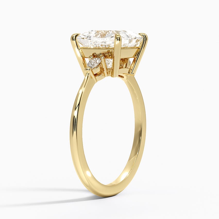 Pear Side Stone Engagement Ring - Aria Three Stone Diamond Ring