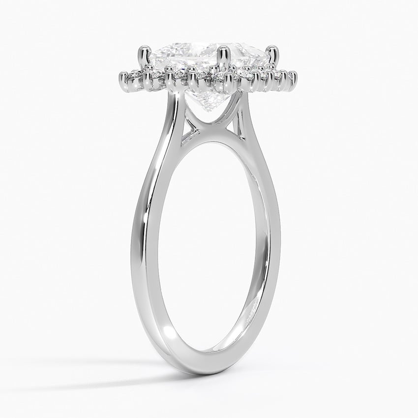 18K White Gold Sunburst Halo Diamond Ring (1/4 ct. tw.)