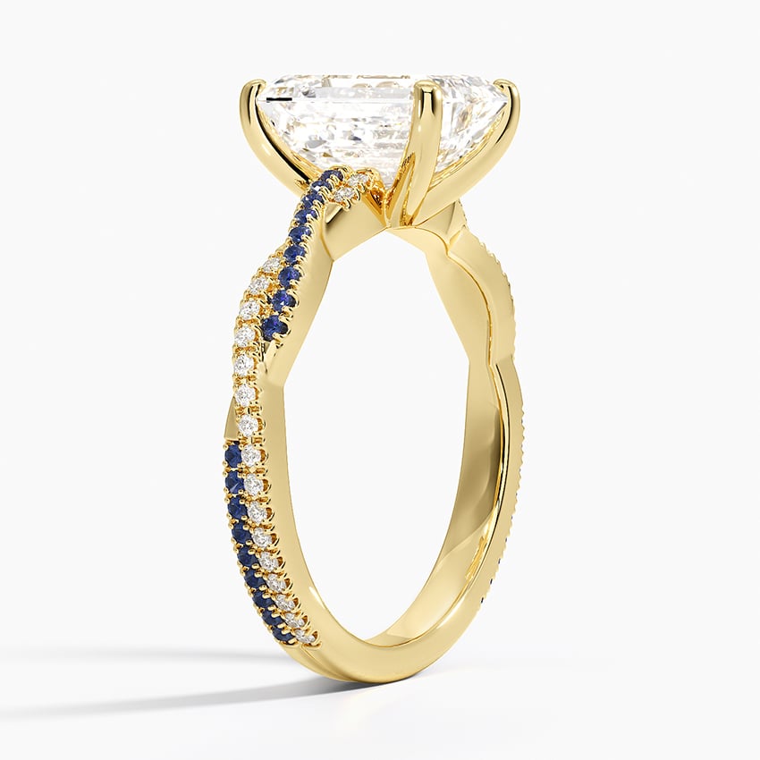 18K Yellow Gold Petite Luxe Twisted Vine Sapphire and Diamond Ring (1/8 ct. tw.)