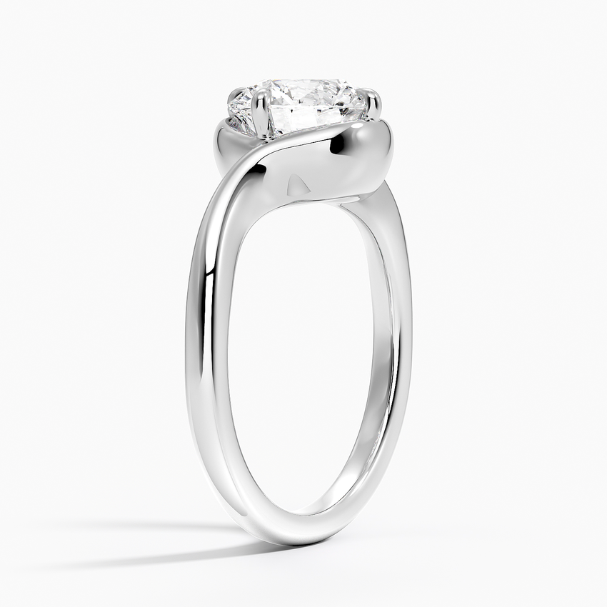 Platinum Bezel Bypass Solitaire Diamond Ring