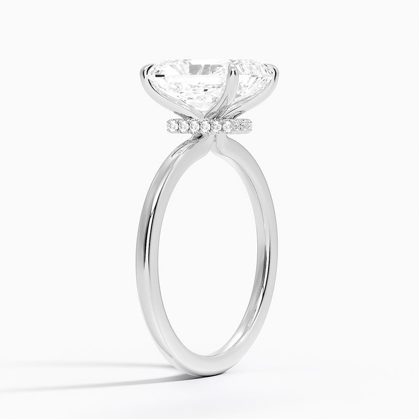 18K White Gold Secret Halo 1.5mm Diamond Ring