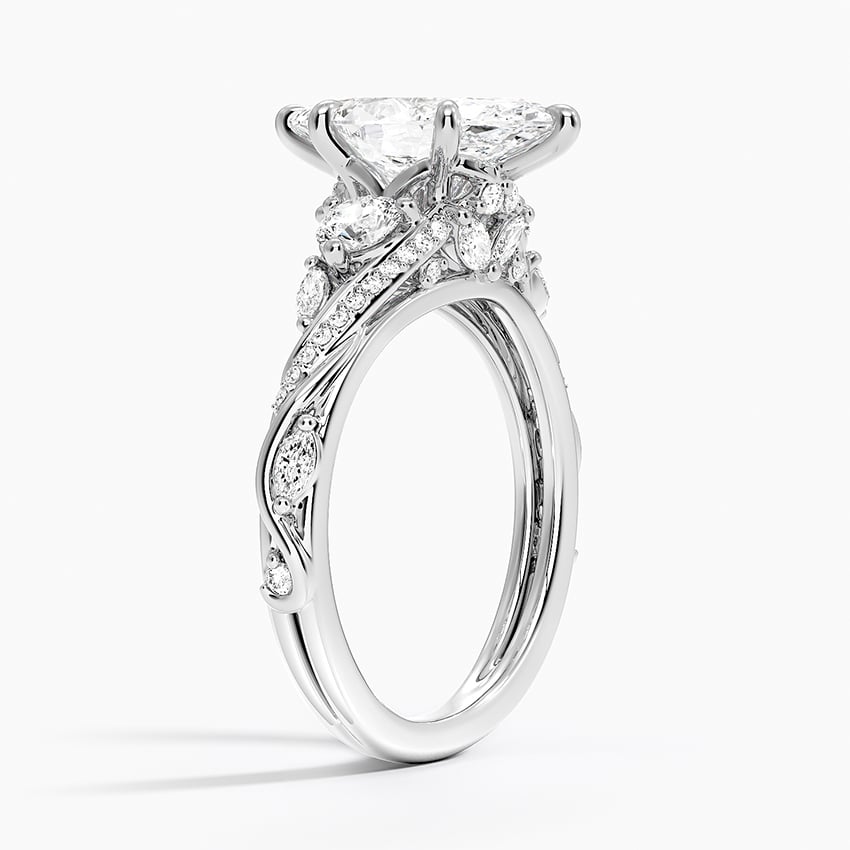 Platinum Begonia Vine Three Stone Diamond Ring (2/3 ct. tw.)