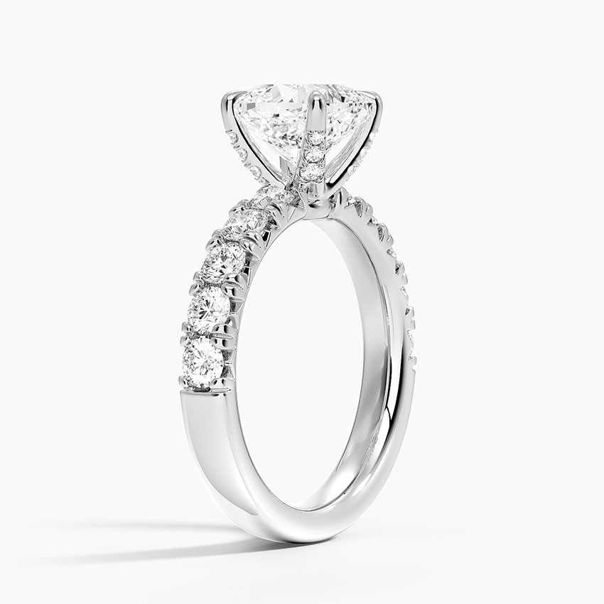 Luxe French Pave Diamond Engagement Ring