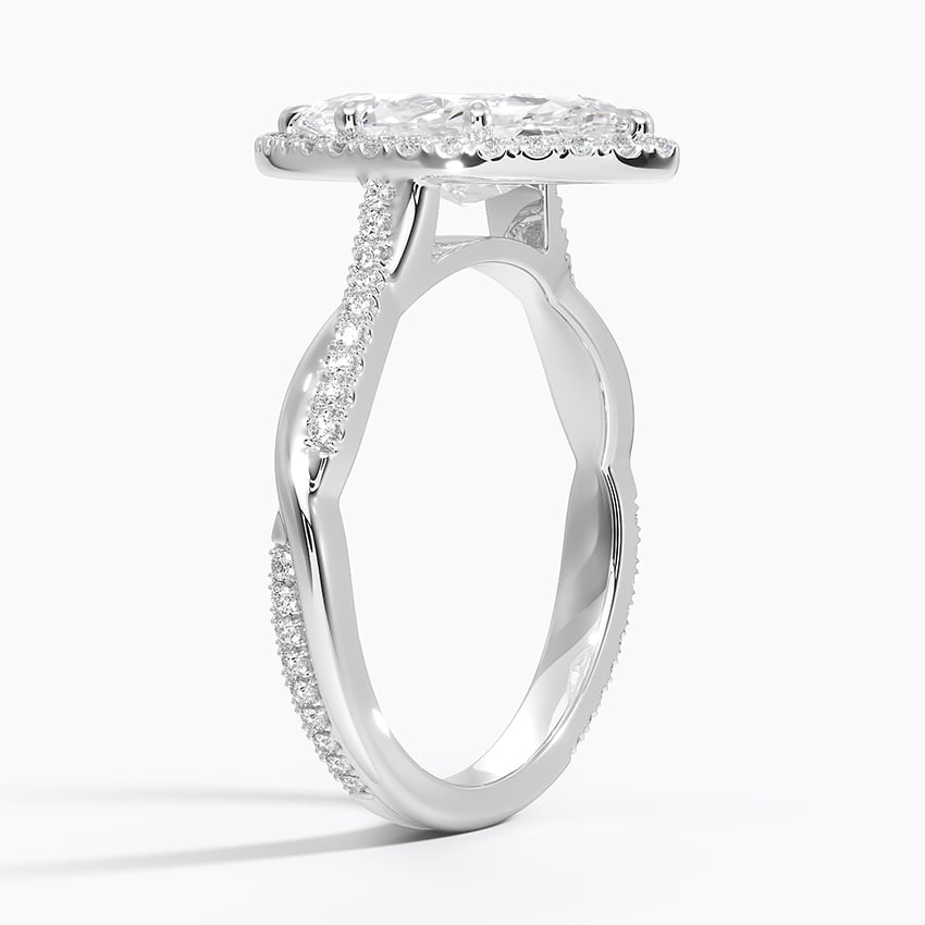Twist Halo Engagement Ring