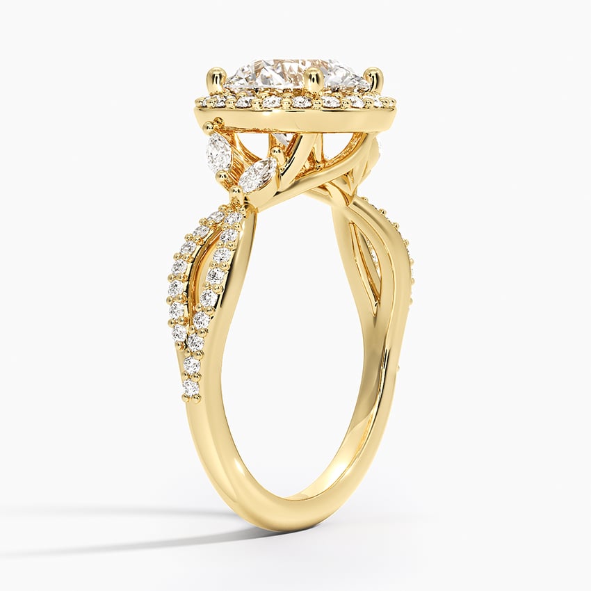 18K Yellow Gold Luxe Willow Halo Diamond Ring (2/5 ct. tw.)