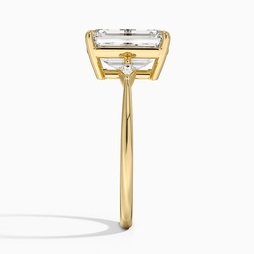 18K Yellow Gold Petite Cometa Three Stone Diamond Ring