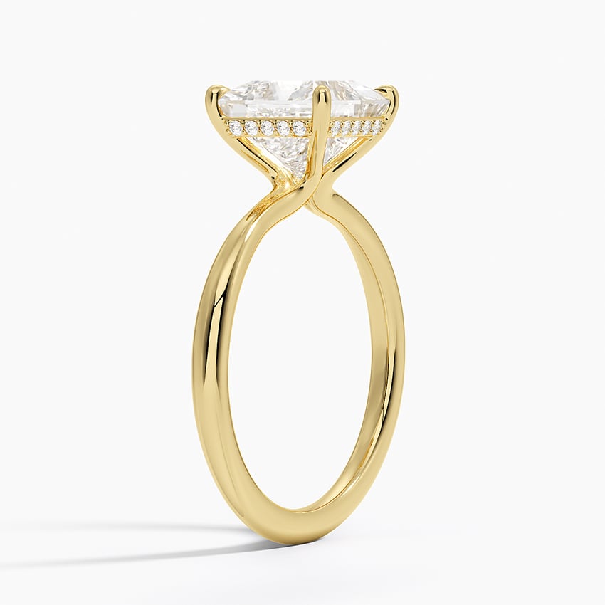 Freesia Hidden Halo Engagement Ring - Tapered Band