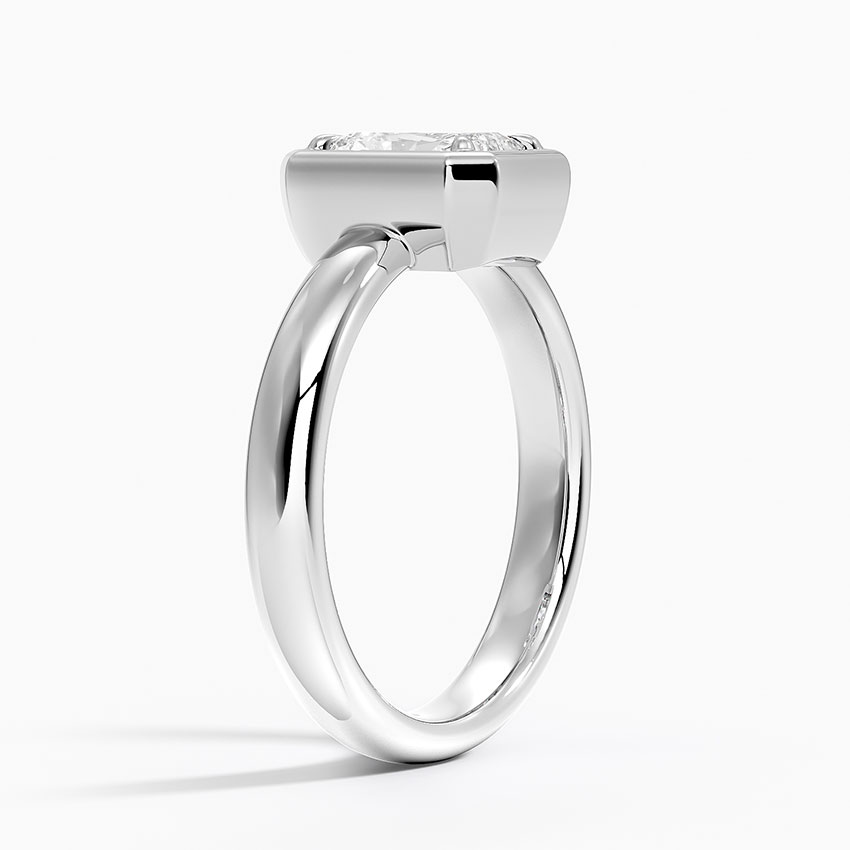 18K White Gold Andrea Bezel Prong Ring
