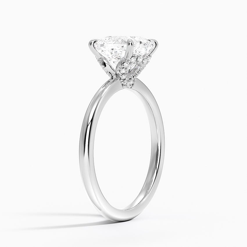 18K White Gold Hidden Heart Diamond Ring