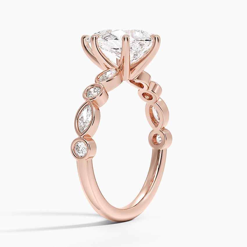 14K Rose Gold Versailles Bezel Diamond Ring