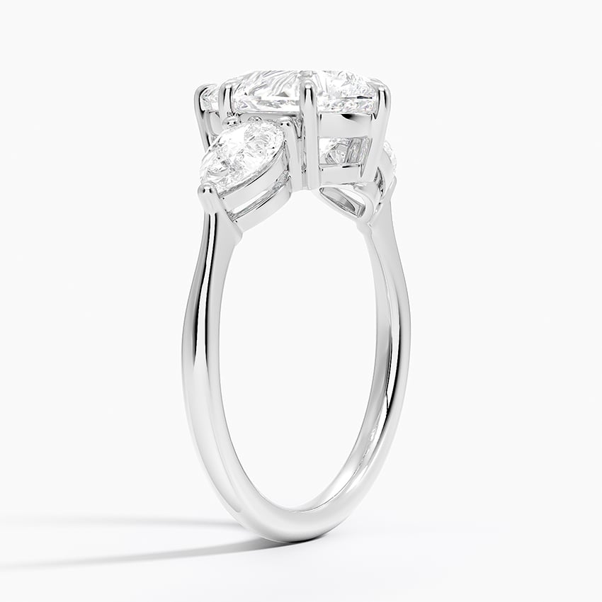 18K White Gold Luxe Opera Three Stone Diamond Ring