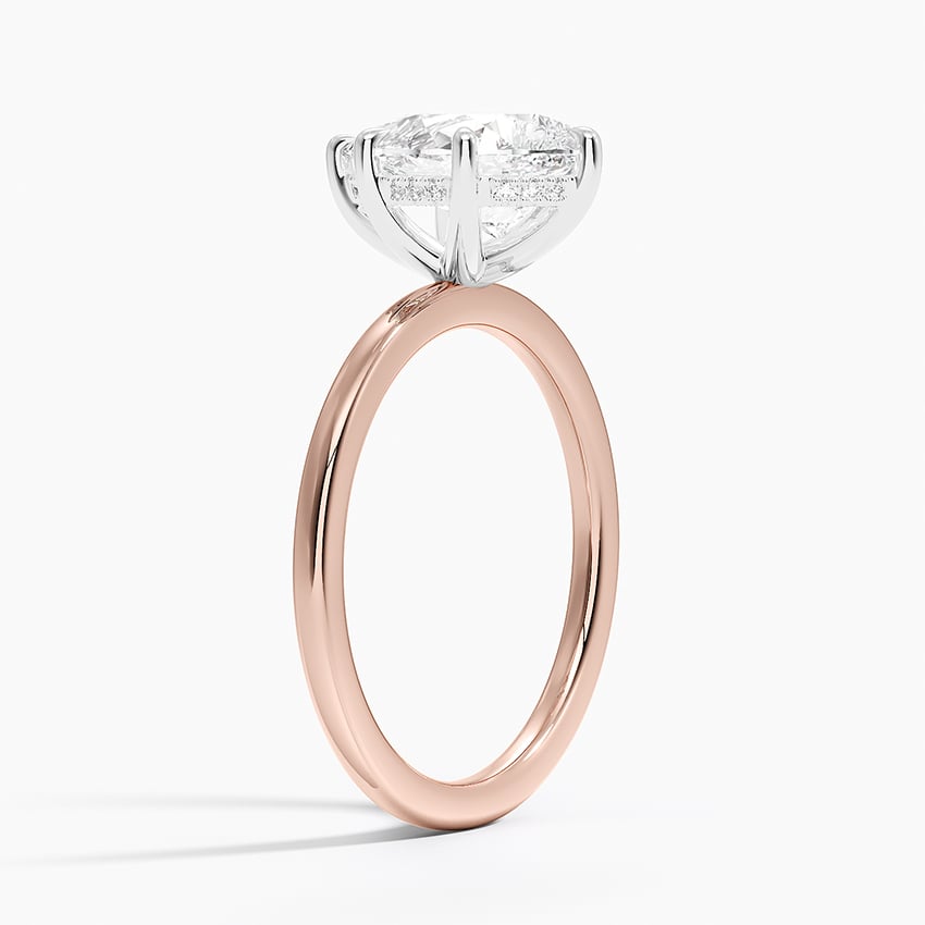 14K Rose Gold Platinum Adorned Mixed Metal Diamond Ring
