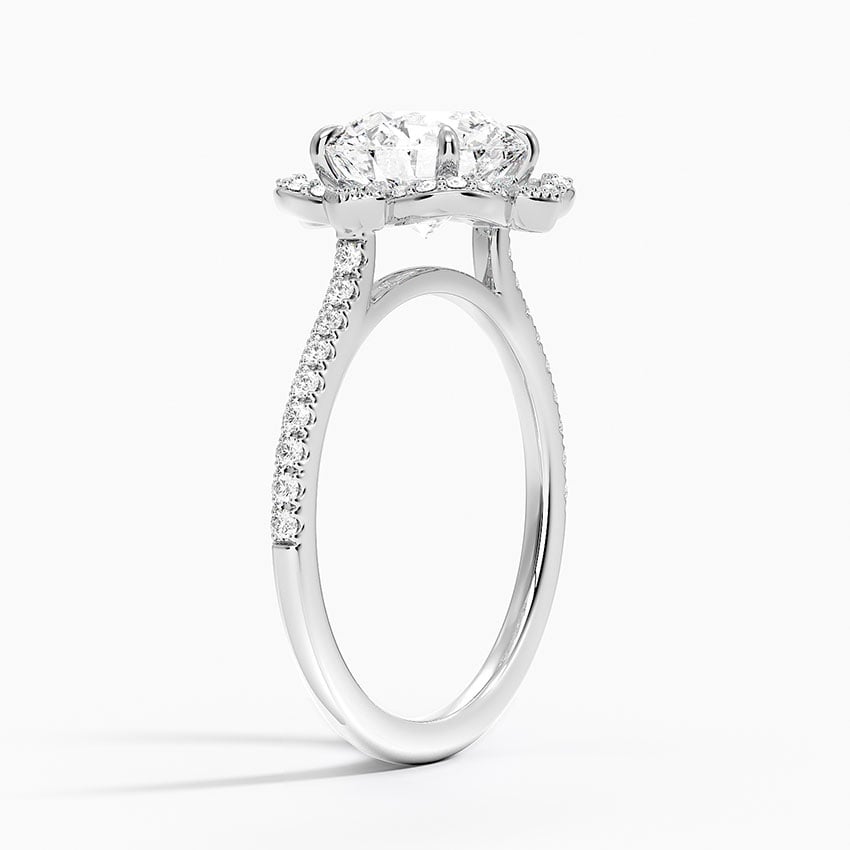 Platinum Reina Halo Diamond Ring