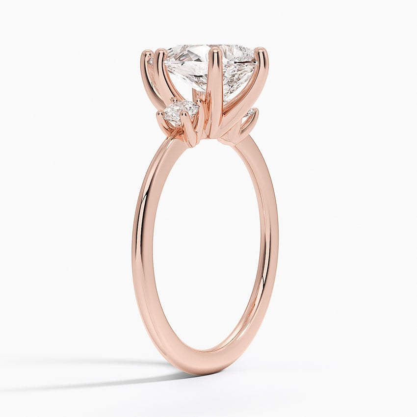 14K Rose Gold Aimee Three Stone Diamond Ring