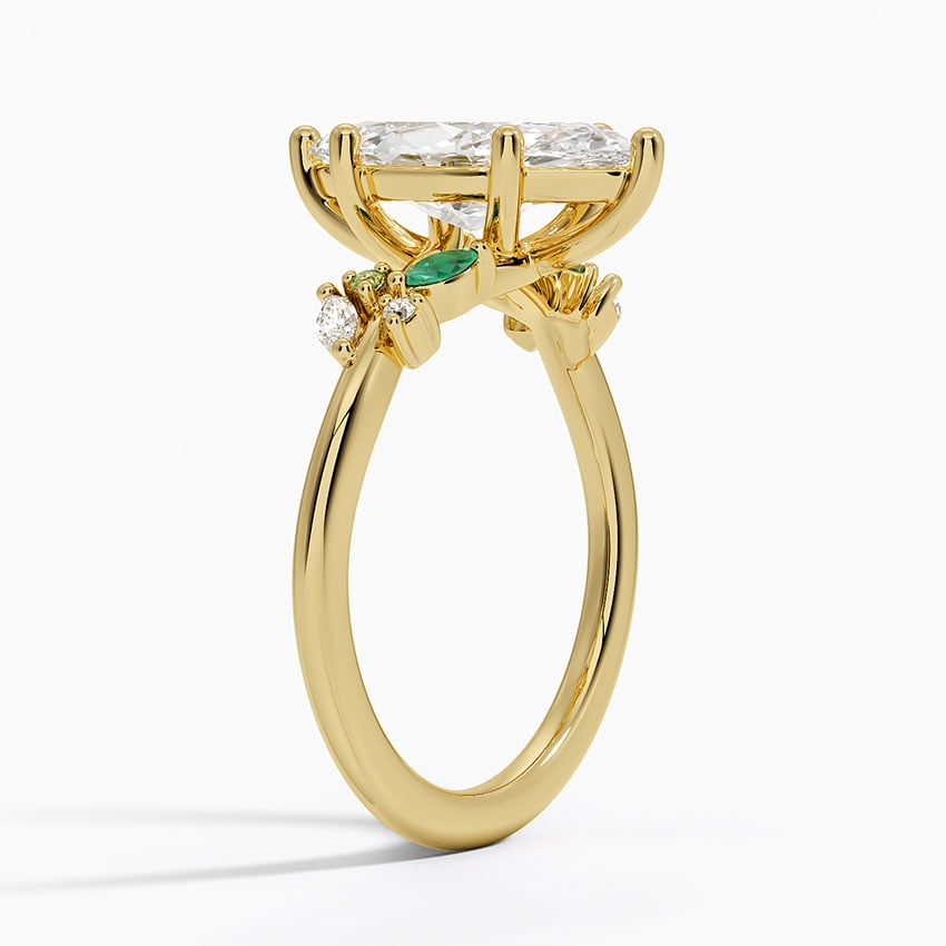 Arden Diamond Ring with Lab Emerald Accents - Brilliant Earth
