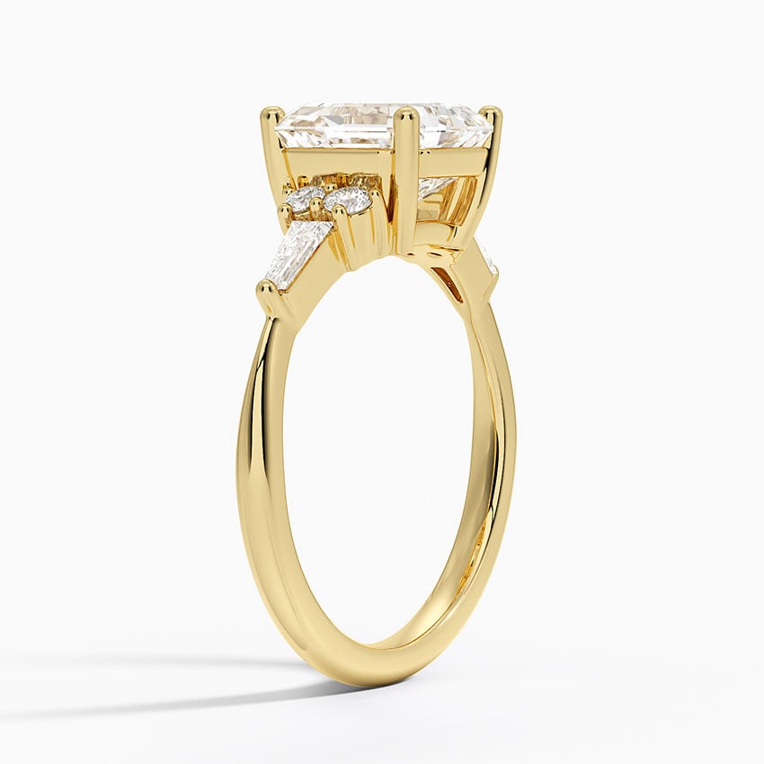 Round and Tapered Baguette Engagement Ring