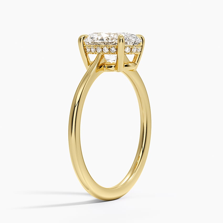 18K Yellow Gold Elle Hidden Halo Diamond Ring