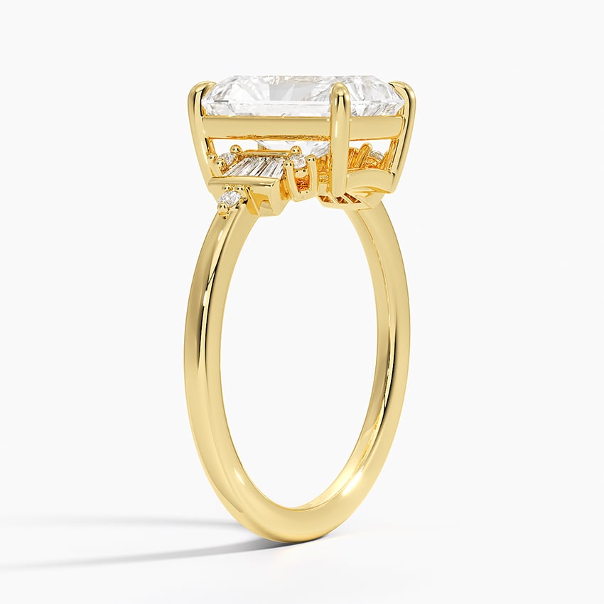 Art Deco Tapered Baguette Cluster Engagement Ring