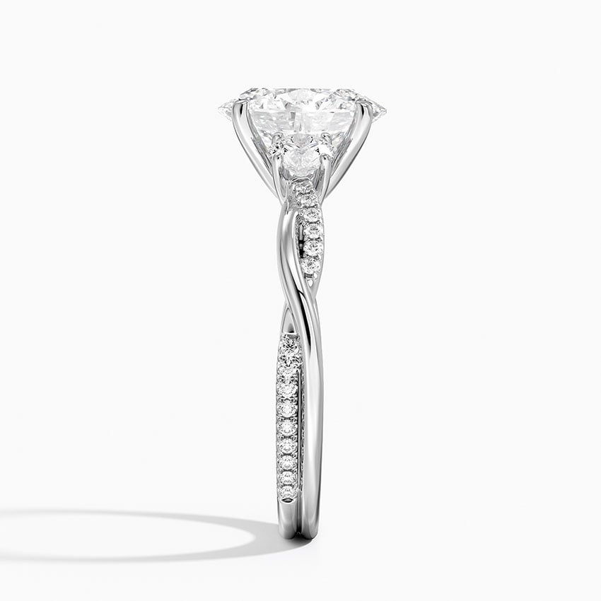 Platinum Petite Twisted Vine Three Stone Diamond Ring (2/5 ct. tw.)
