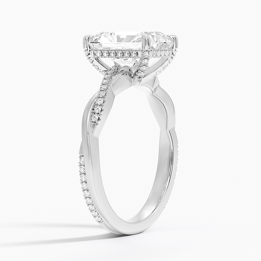 Petite Twisted Vine Hidden Halo Pavé Diamond Ring