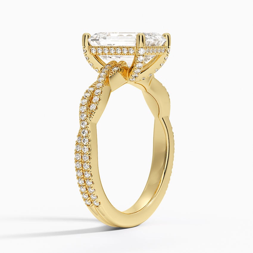 18K Yellow Gold Adorned Luxe Petite Twisted Vine Diamond Ring