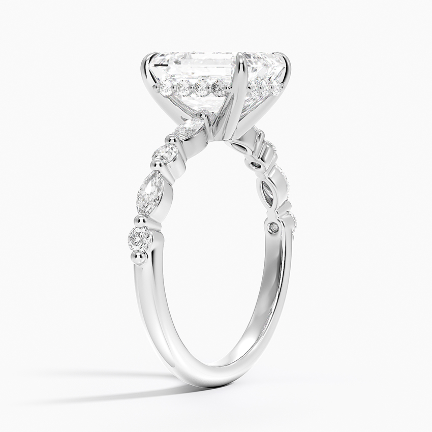 18K White Gold Versailles Hidden Halo Diamond Ring