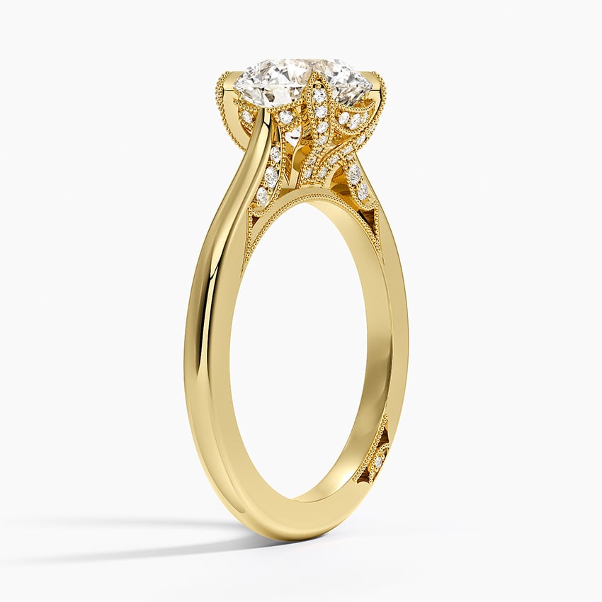 Cathedral Shoulder Diamond Accented Prong Setting